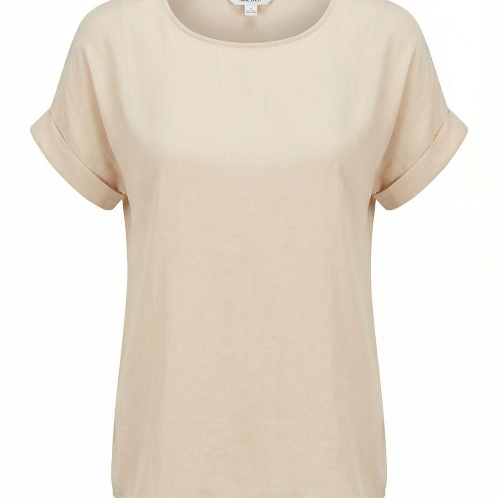 Nine-west Women's Cream and Tan Blouse